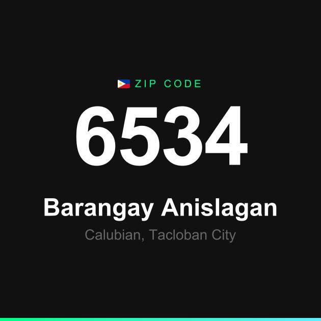 Shareable ZIP code 6534 card for Barangay Anislagan
