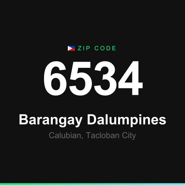 Shareable ZIP code 6534 card for Barangay Dalumpines