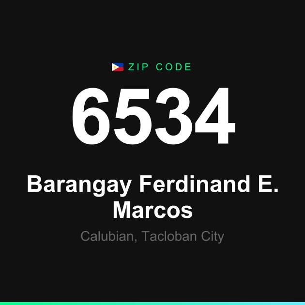 Shareable ZIP code 6534 card for Barangay Ferdinand E. Marcos