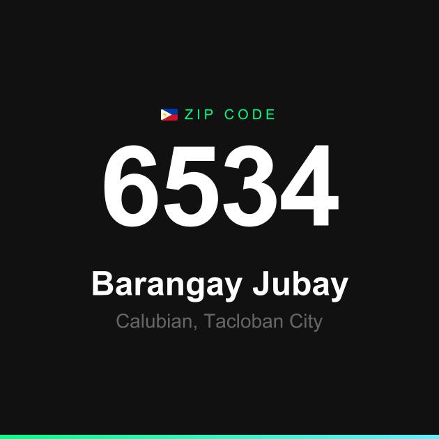 Shareable ZIP code 6534 card for Barangay Jubay