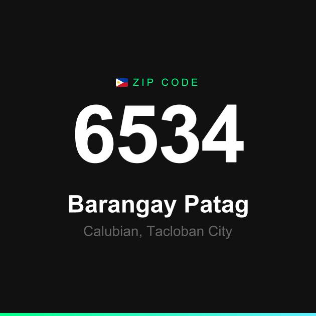 Shareable ZIP code 6534 card for Barangay Patag