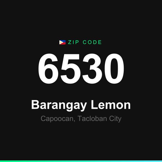 Shareable ZIP code 6530 card for Barangay Lemon
