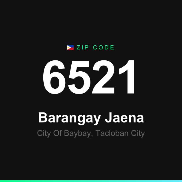 Shareable ZIP code 6521 card for Barangay Jaena