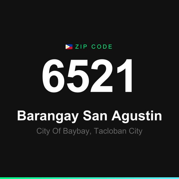 Shareable ZIP code 6521 card for Barangay San Agustin
