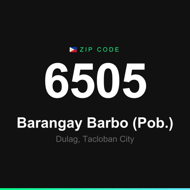 Shareable ZIP code 6505 card for Barangay Barbo (Pob.)