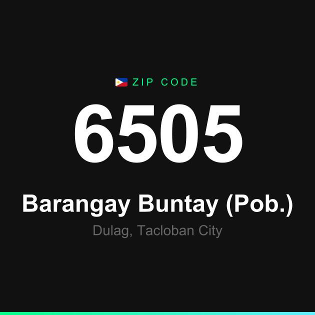 Shareable ZIP code 6505 card for Barangay Buntay (Pob.)