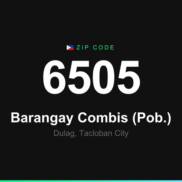 Shareable ZIP code 6505 card for Barangay Combis (Pob.)