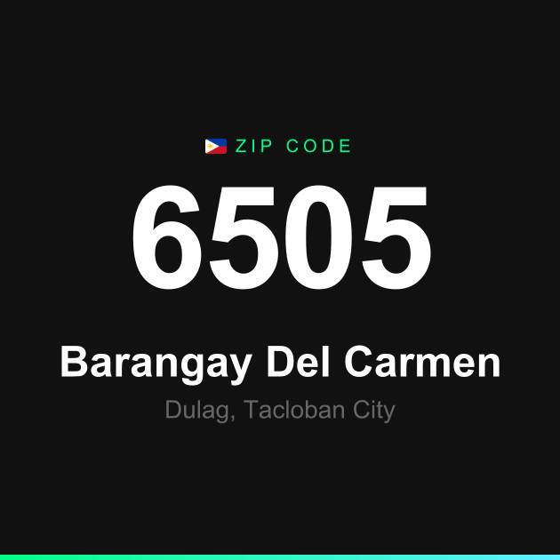 Shareable ZIP code 6505 card for Barangay Del Carmen