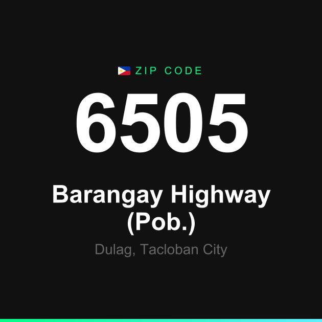 Shareable ZIP code 6505 card for Barangay Highway (Pob.)