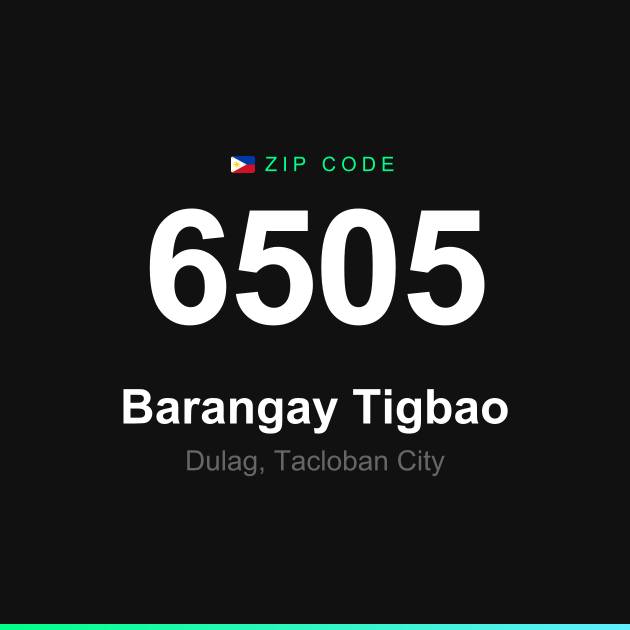 Shareable ZIP code 6505 card for Barangay Tigbao