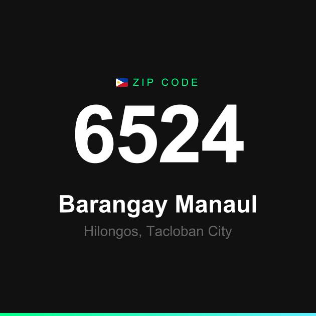 Shareable ZIP code 6524 card for Barangay Manaul