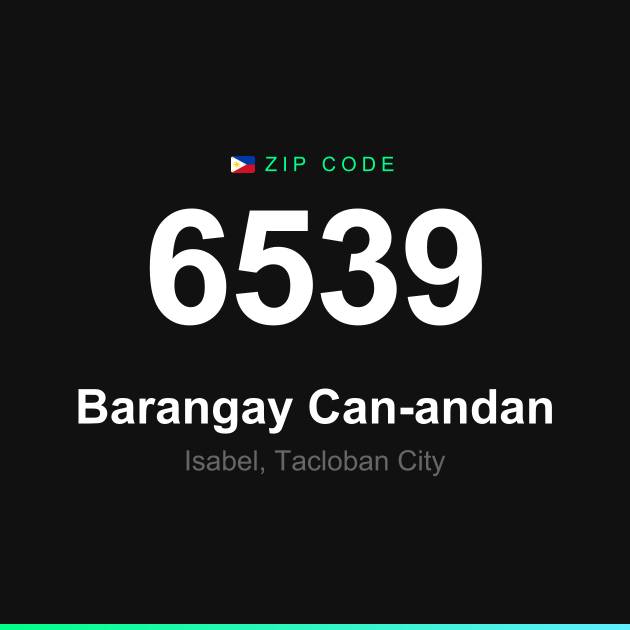 Shareable ZIP code 6539 card for Barangay Can-andan