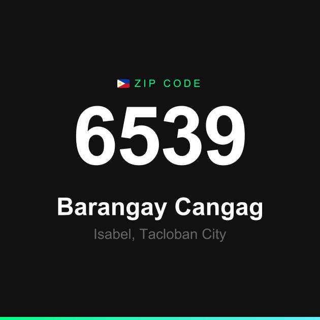 Shareable ZIP code 6539 card for Barangay Cangag