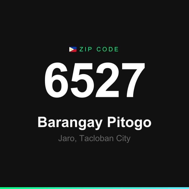 Shareable ZIP code 6527 card for Barangay Pitogo