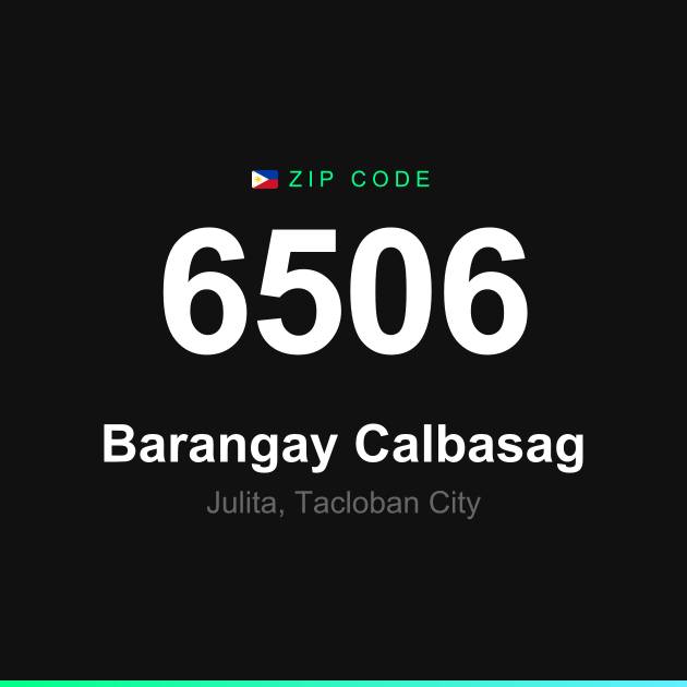 Shareable ZIP code 6506 card for Barangay Calbasag