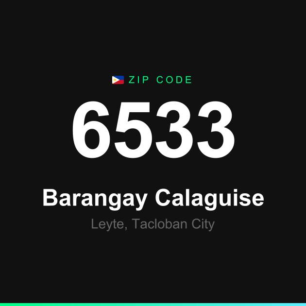 Shareable ZIP code 6533 card for Barangay Calaguise