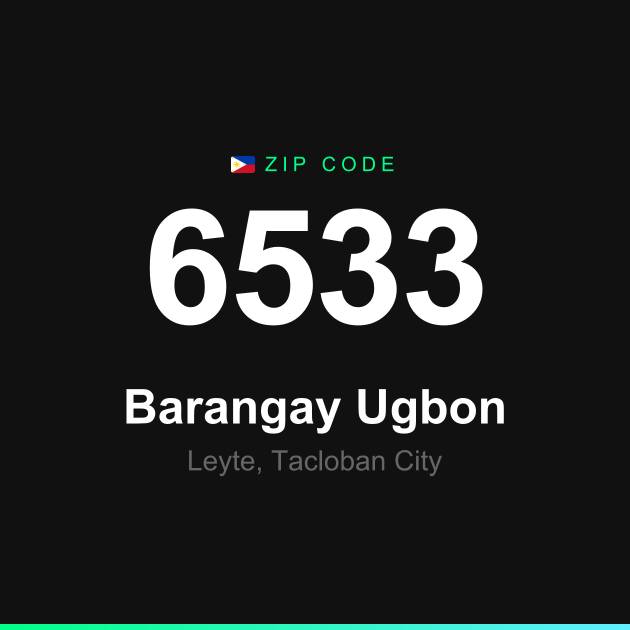 Shareable ZIP code 6533 card for Barangay Ugbon