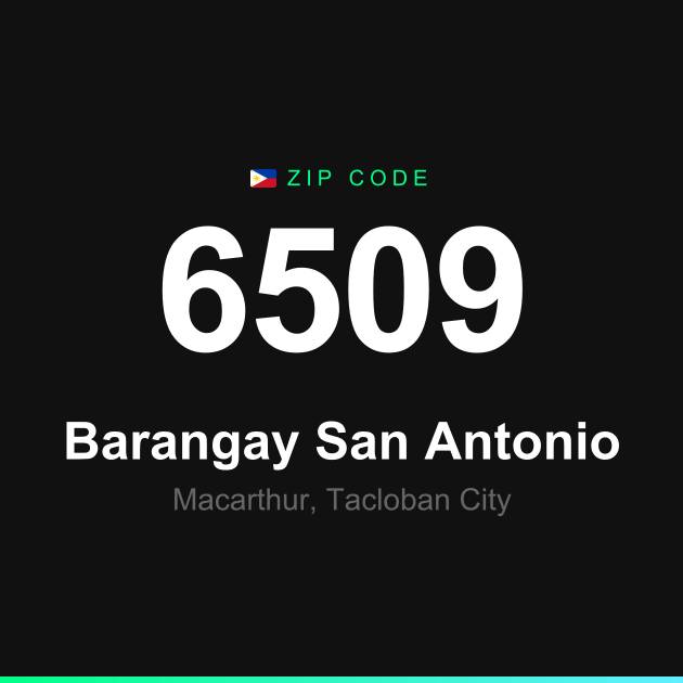 Shareable ZIP code 6509 card for Barangay San Antonio