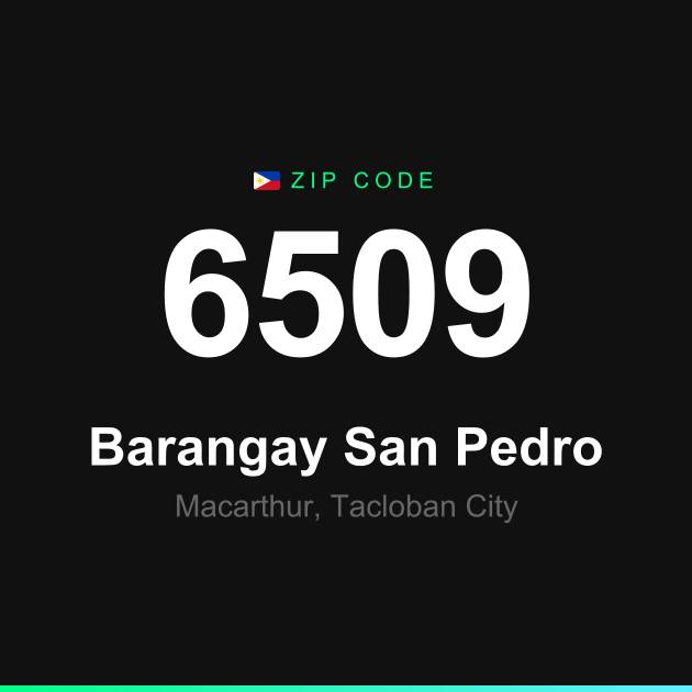 Shareable ZIP code 6509 card for Barangay San Pedro