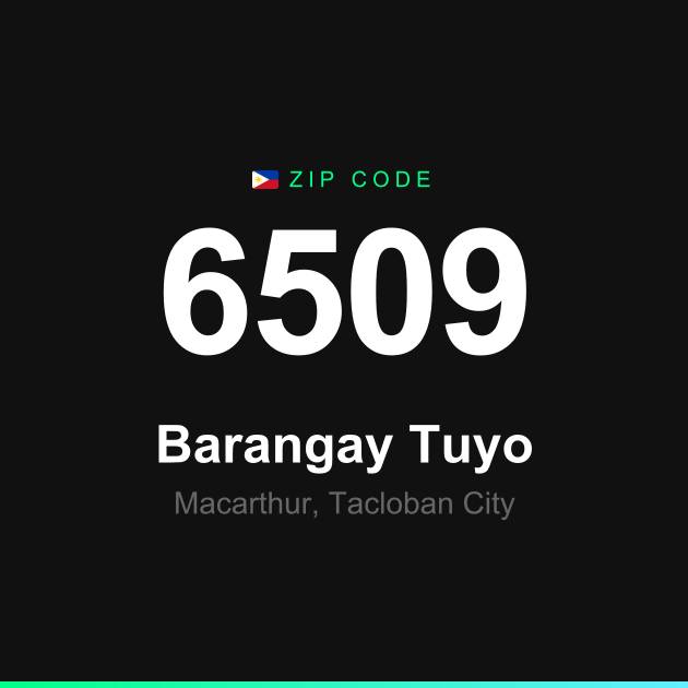 Shareable ZIP code 6509 card for Barangay Tuyo