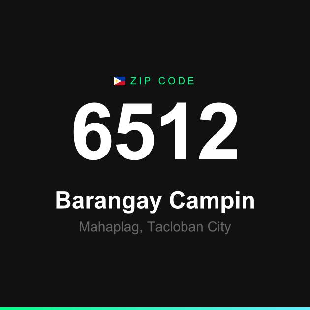 Shareable ZIP code 6512 card for Barangay Campin