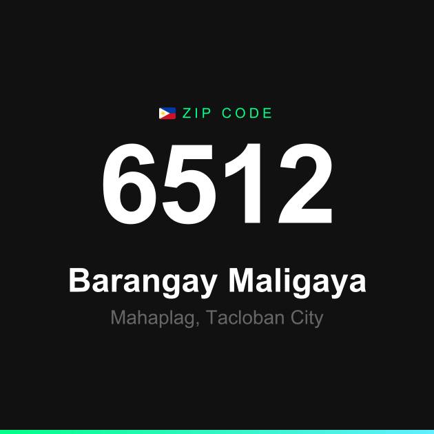 Shareable ZIP code 6512 card for Barangay Maligaya