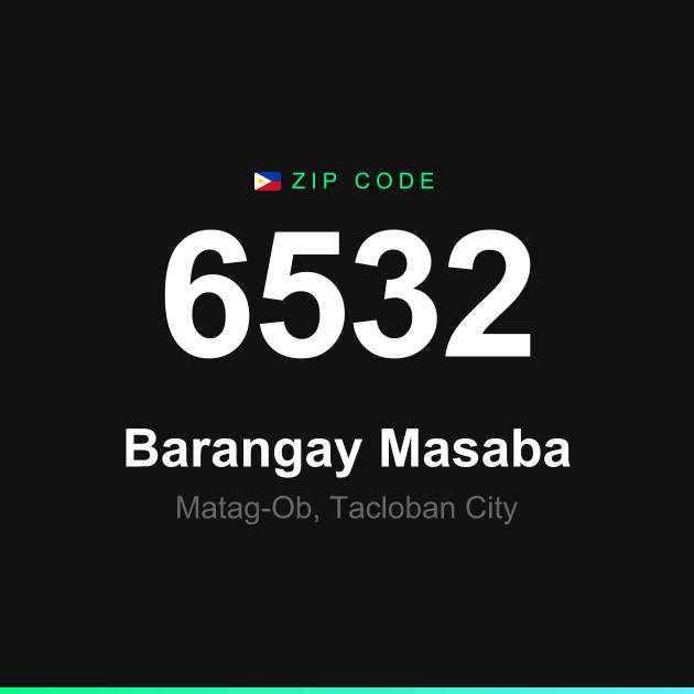 Shareable ZIP code 6532 card for Barangay Masaba