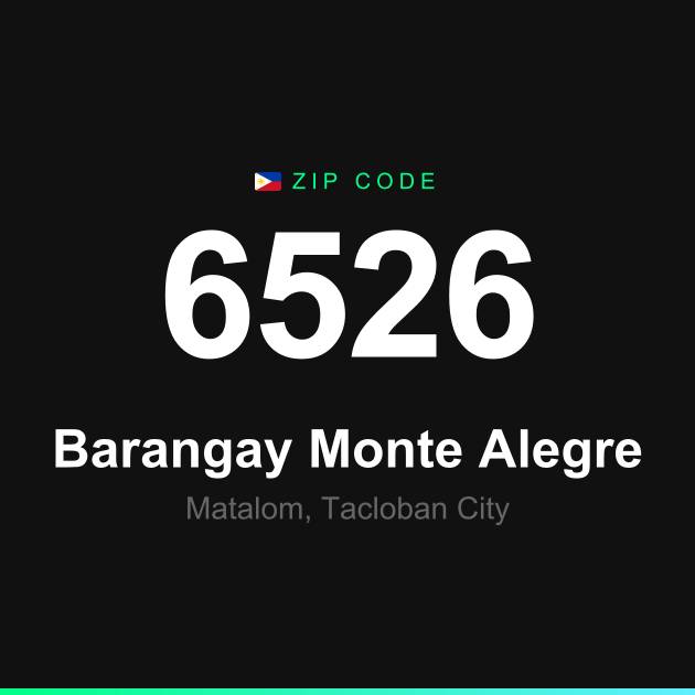 Shareable ZIP code 6526 card for Barangay Monte Alegre