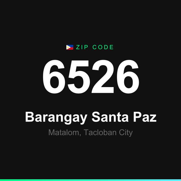 Shareable ZIP code 6526 card for Barangay Santa Paz