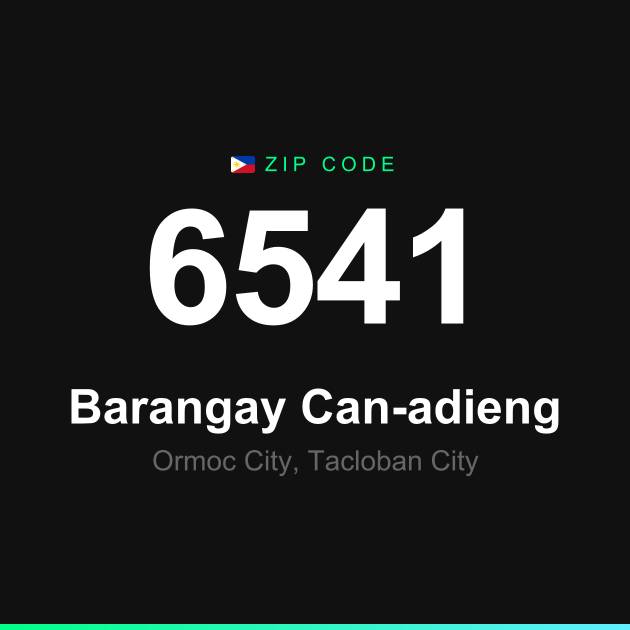 Shareable ZIP code 6541 card for Barangay Can-adieng