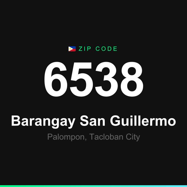 Shareable ZIP code 6538 card for Barangay San Guillermo