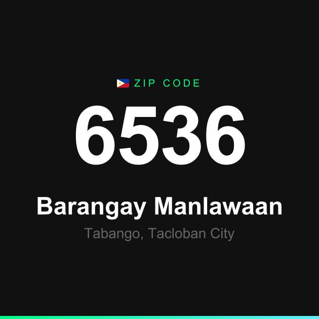 Shareable ZIP code 6536 card for Barangay Manlawaan