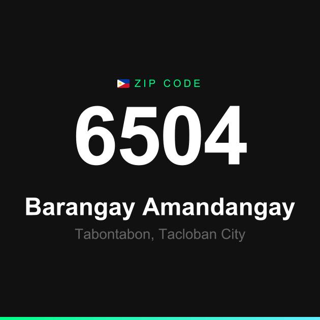Shareable ZIP code 6504 card for Barangay Amandangay