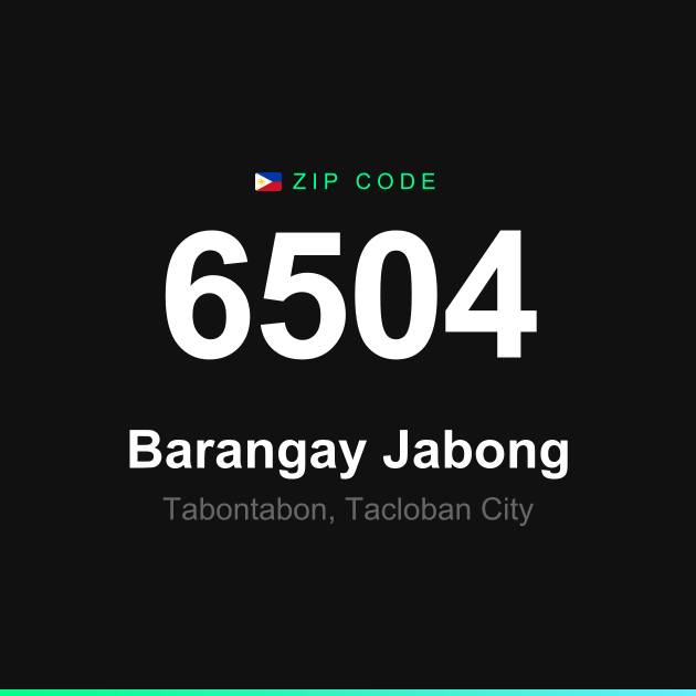 Shareable ZIP code 6504 card for Barangay Jabong