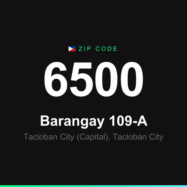 Shareable ZIP code 6500 card for Barangay 109-A