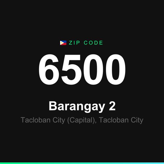 Shareable ZIP code 6500 card for Barangay 2