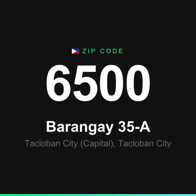 Shareable ZIP code 6500 card for Barangay 35-A