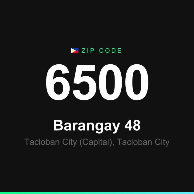 Shareable ZIP code 6500 card for Barangay 48