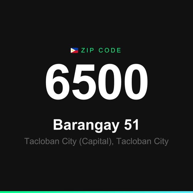 Shareable ZIP code 6500 card for Barangay 51