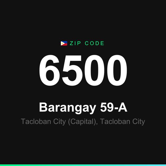 Shareable ZIP code 6500 card for Barangay 59-A