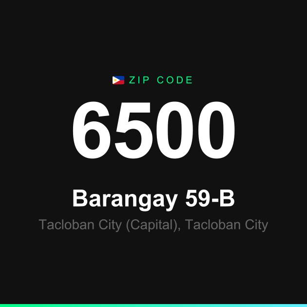 Shareable ZIP code 6500 card for Barangay 59-B