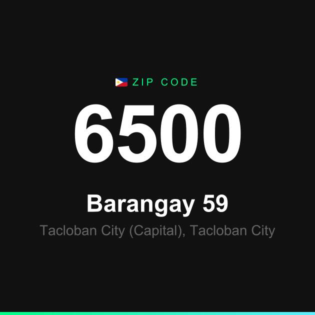 Shareable ZIP code 6500 card for Barangay 59