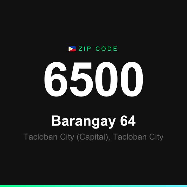 Shareable ZIP code 6500 card for Barangay 64