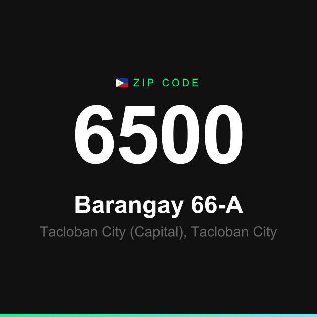 Shareable ZIP code 6500 card for Barangay 66-A