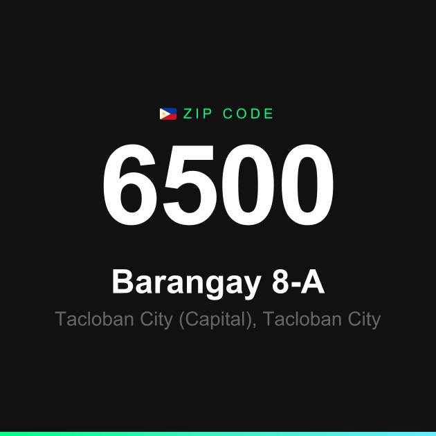 Shareable ZIP code 6500 card for Barangay 8-A