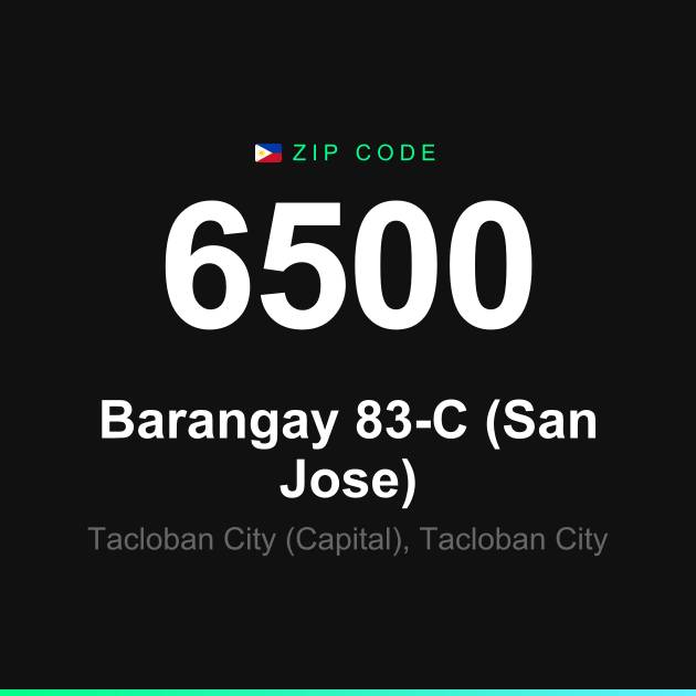 Shareable ZIP code 6500 card for Barangay 83-C (San Jose)