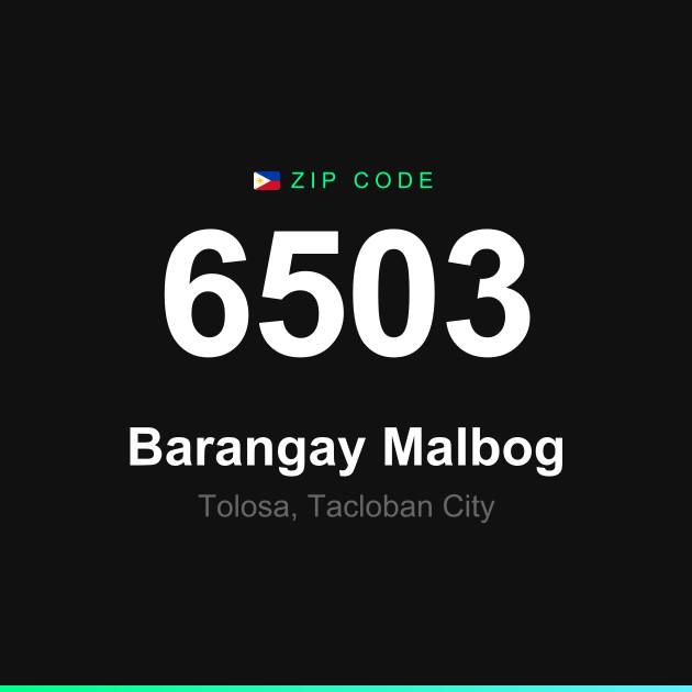 Shareable ZIP code 6503 card for Barangay Malbog