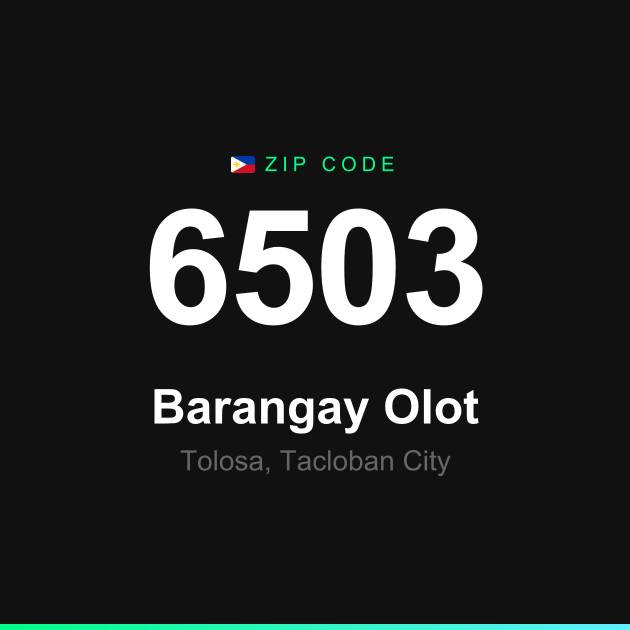 Shareable ZIP code 6503 card for Barangay Olot