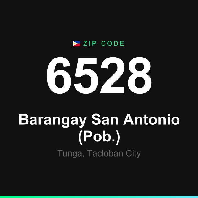 Shareable ZIP code 6528 card for Barangay San Antonio (Pob.)