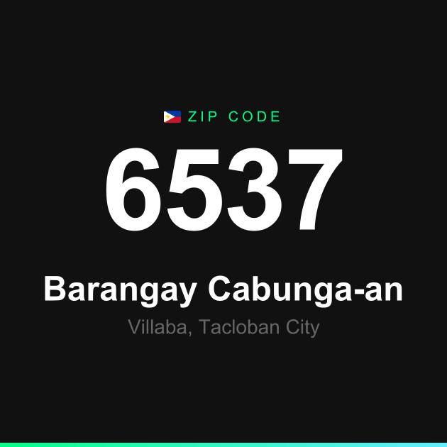 Shareable ZIP code 6537 card for Barangay Cabunga-an